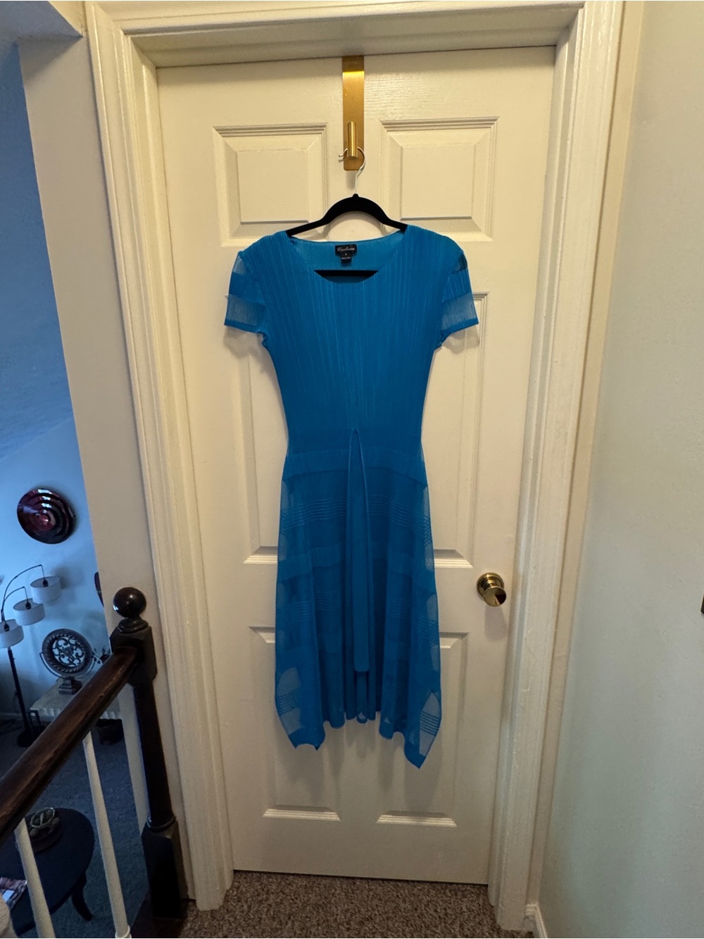 Kensie Bright Blue Short Sleeve Fit & Flare Dress